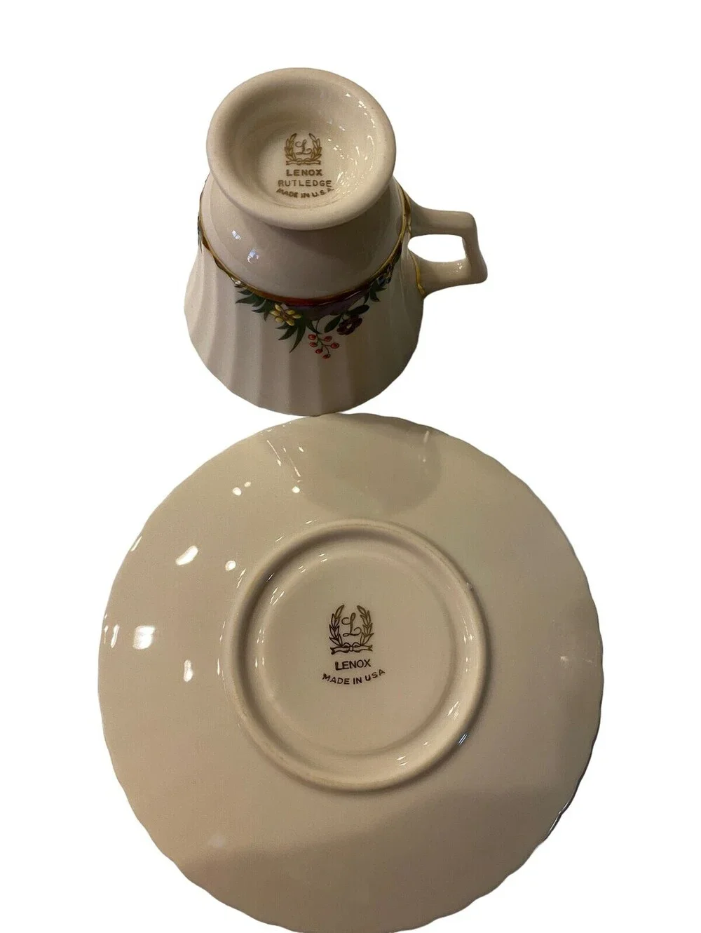 Vintage Lenox Rutledge Demitasse Cup and Saucer Set